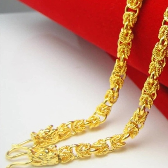 GOLD 24K PLATED DRAGON VIKING NECKLACE - Picture 4 of 8